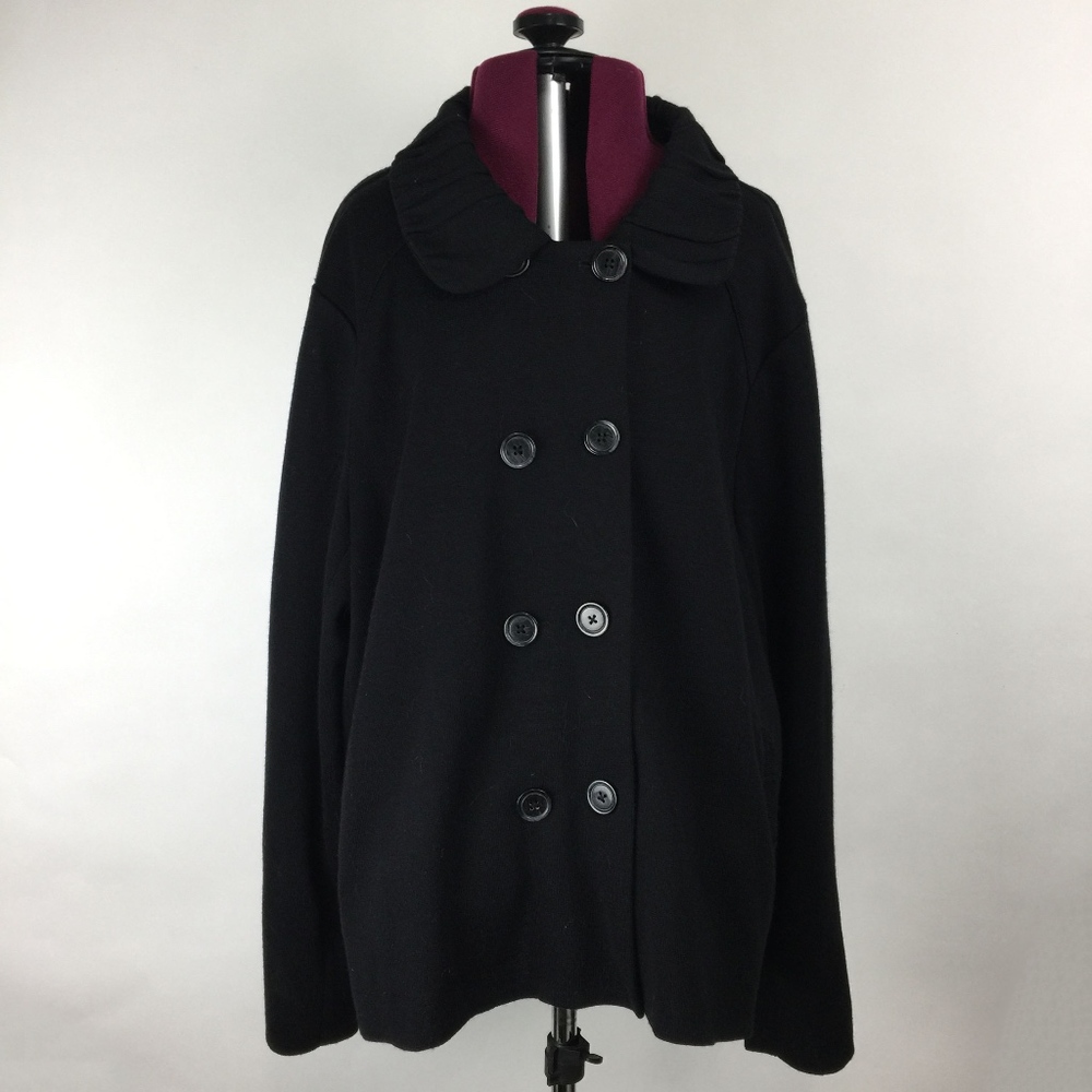 Coldwater Creek Black Knit Button Up Jacket Sz 3X